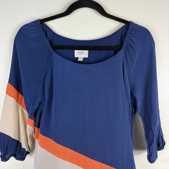 Eci New York Silk‎ Dress 3/4 Sleeve Classic Lined Size 4 Side Zipper - Picture 3 of 15